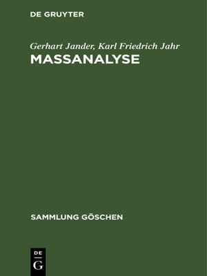 cover image of Maßanalyse